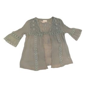 Free People Green Sheer Cardigan Lace Size M​